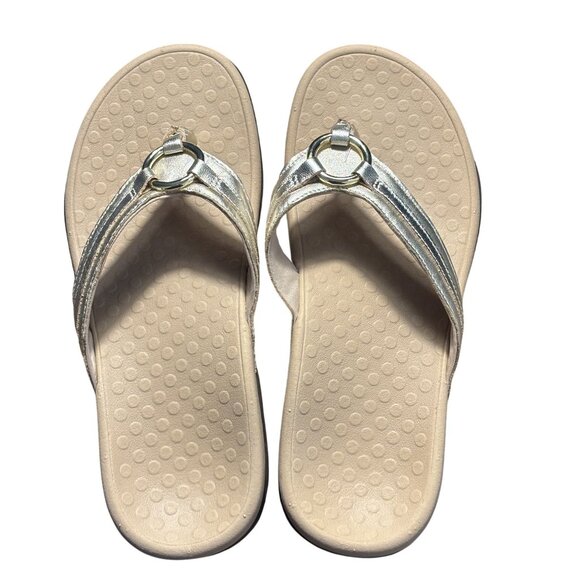 Vionic Aloe Womens Orthotic Sandals Size 8 Metallic Gold Open Toe Slip-On - Picture 1 of 6